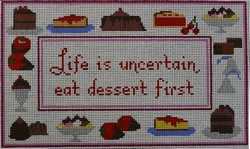 click here to view larger image of Eat Dessert First (hand painted canvases)