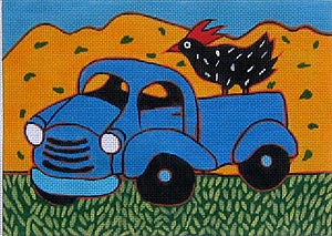 click here to view larger image of Blue Truck (hand painted canvases)