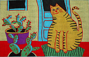 click here to view larger image of Cactus Cat (hand painted canvases)