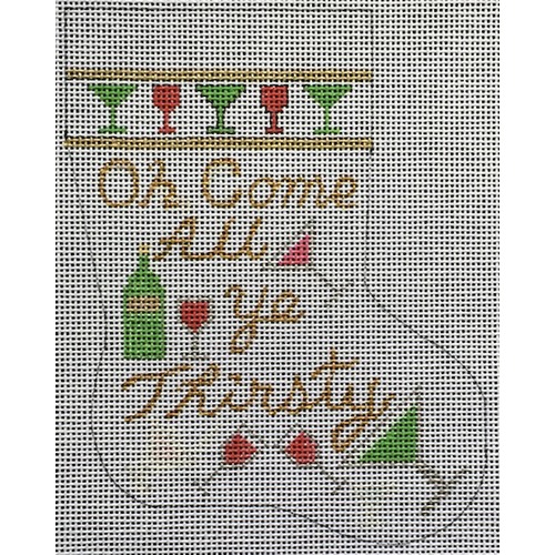 click here to view larger image of O Come All Ye Thirsty Mini Stocking (hand painted canvases)