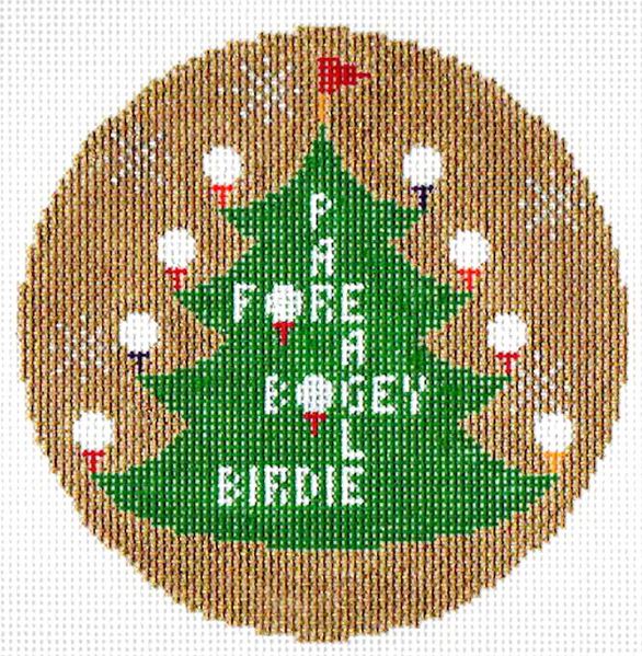 click here to view larger image of Golf Christmas Tree Ornament (hand painted canvases)