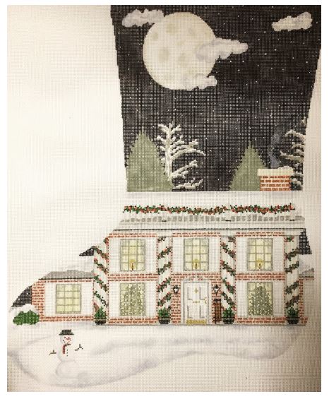 click here to view larger image of Home for the Holidays Stocking (hand painted canvases)