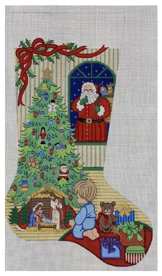 click here to view larger image of Christmas Stocking - 7352 (hand painted canvases)