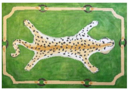 click here to view larger image of Leopard on Green (hand painted canvases)