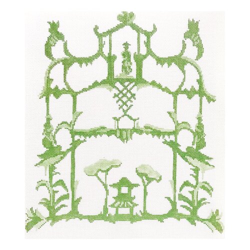 click here to view larger image of Garden Folly in Green (hand painted canvases)