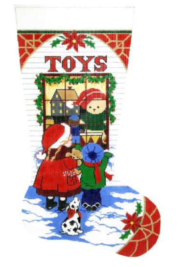 click here to view larger image of Toys Stocking (hand painted canvases)