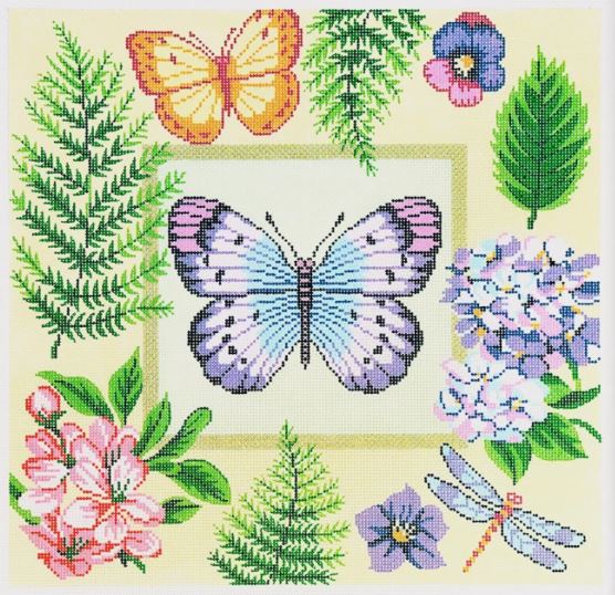 click here to view larger image of Butterfly Floral (hand painted canvases)