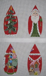 click here to view larger image of Red Four Sided Stand Up Santa (hand painted canvases)