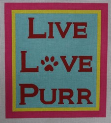 click here to view larger image of Live Love Purr (hand painted canvases)