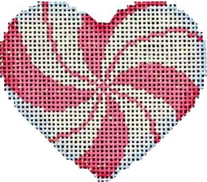 click here to view larger image of Peppermint Swirl/Pink Mini Heart   (hand painted canvases)