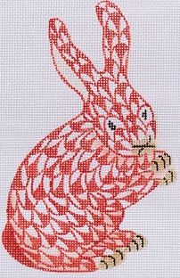click here to view larger image of Mini Herend-Style Standing Bunny Cinnabar w/Gold  (hand painted canvases 2)