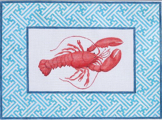 click here to view larger image of Lobster w/Chinoiserie Border  (hand painted canvases 2)