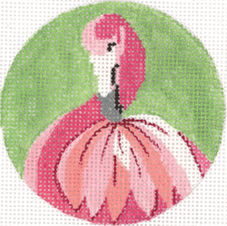 click here to view larger image of Flamingo Lee Round (hand painted canvases)