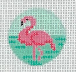 click here to view larger image of Flamingo Key Ring Insert (hand painted canvases 2)