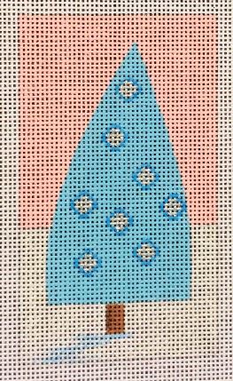 click here to view larger image of Christmas Tree Mini - Blue (hand painted canvases)