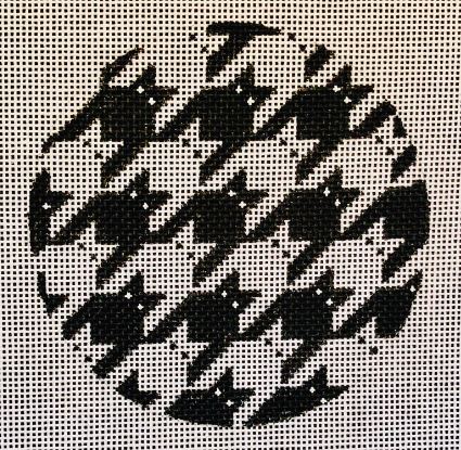click here to view larger image of Houndstooth Kitty Black/White Ornament (hand painted canvases)