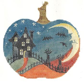 click here to view larger image of House on Hill Silhouette Pumpkin (hand painted canvases)