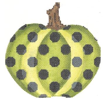 click here to view larger image of Kiwi Polka Dot Pumpkin (hand painted canvases)