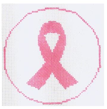 click here to view larger image of Breast Cancer Awareness Ribbon - Large (hand painted canvases)