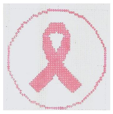 click here to view larger image of Breast Cancer Awareness Ribbon - Small (hand painted canvases)
