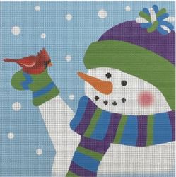 click here to view larger image of Jax Snowman w/Cardinal (printed canvas)