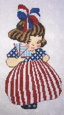 click here to view larger image of Patriotic Girl (hand painted canvases)