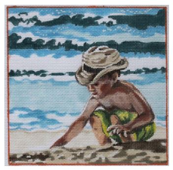 click here to view larger image of Little Boy at the Beach (hand painted canvases)