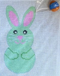 click here to view larger image of Bunny Smiles - Green (hand painted canvases)