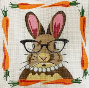 click here to view larger image of Ms Rabbit with Glasses (hand painted canvases)