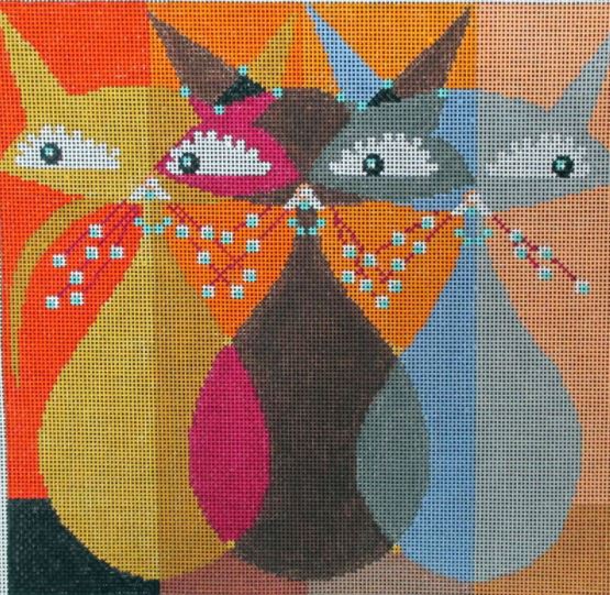 click here to view larger image of Bystander Cats (hand painted canvases)
