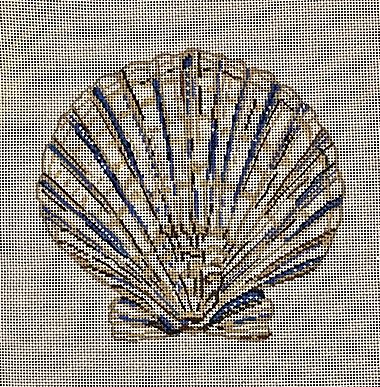 click here to view larger image of Blue and Tan Scallop (hand painted canvases)