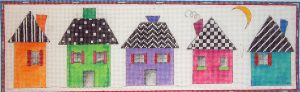 click here to view larger image of 5 Little Houses (hand painted canvases)