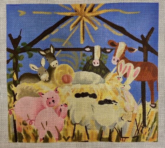 click here to view larger image of All Animal Nativity - Large (hand painted canvases)