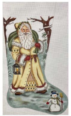 click here to view larger image of Winter Santa Stocking (hand painted canvases)