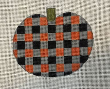 click here to view larger image of Large Plaid Pumpkin  (hand painted canvases)
