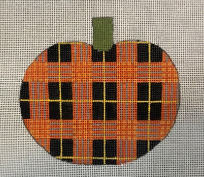 click here to view larger image of Medium Plaid Pumpkin  (hand painted canvases)