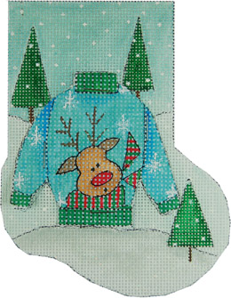 click here to view larger image of Reindeer Ugly Sweater (hand painted canvases)