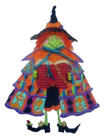 click here to view larger image of Old Maid Patchwork Witch (hand painted canvases)