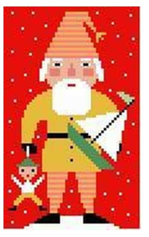 click here to view larger image of Gold Santa (hand painted canvases)