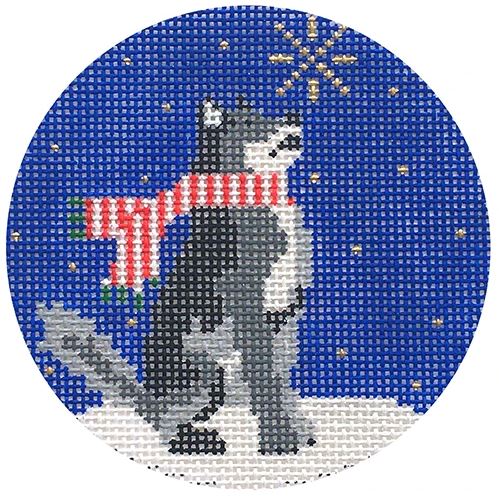 click here to view larger image of Midnight Husky Round (hand painted canvases)