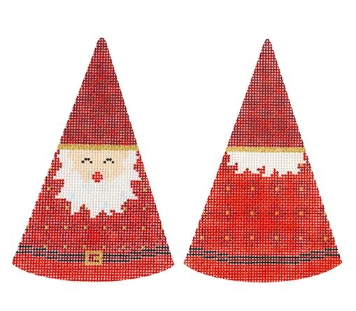 click here to view larger image of Santa Cones - Red Lattice Hat (hand painted canvases)