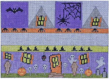 click here to view larger image of Halloween House (square) Hinged Box (hand painted canvases)