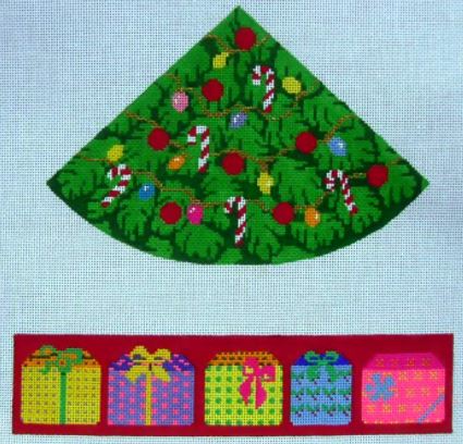 click here to view larger image of Christmas Tree (round) Hinged Box (hand painted canvases)