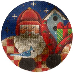 click here to view larger image of Bird Watcher Santa (hand painted canvases)