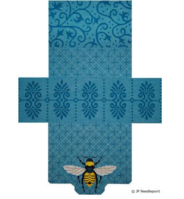 click here to view larger image of Elegant Bees and Patterns Brick Bag Purse (hand painted canvases)