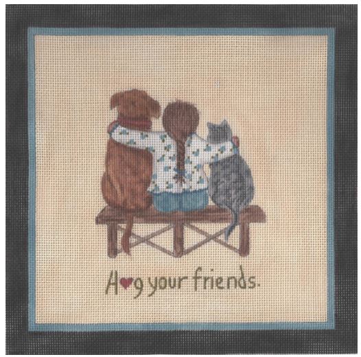 click here to view larger image of Hug Your Friends (hand painted canvases)