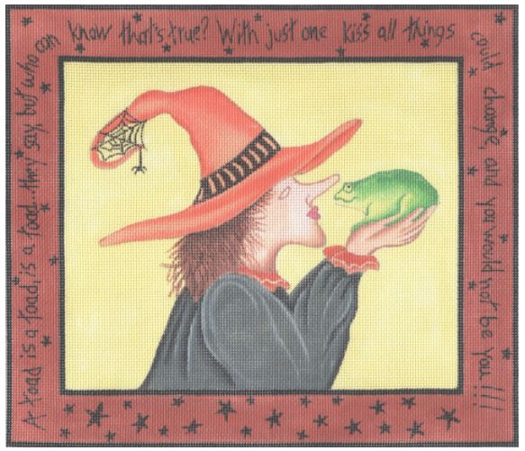 click here to view larger image of Witch w/Toad (hand painted canvases)