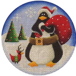 click here to view larger image of Penguin Santa (hand painted canvases)