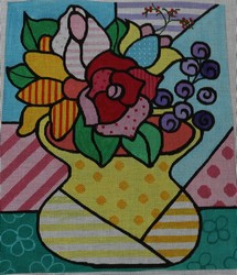 click here to view larger image of Flowers (hand painted canvases)