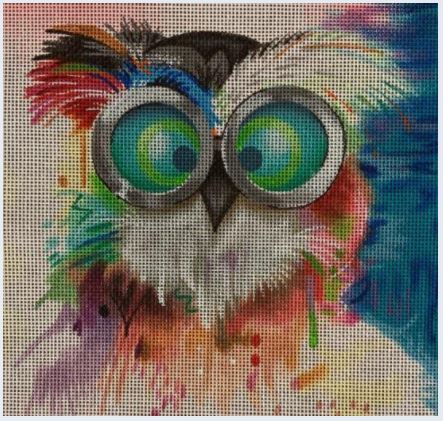 click here to view larger image of Wise Owl w/Glasses (hand painted canvases)